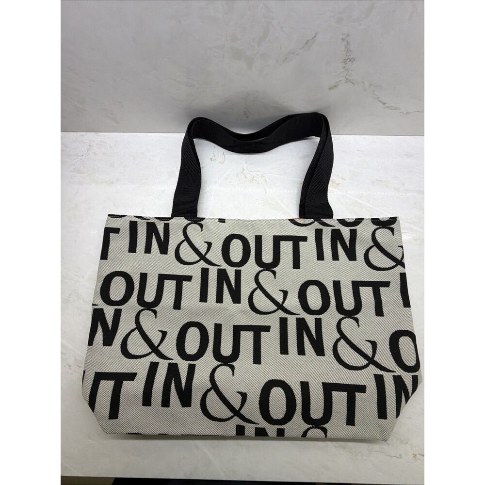 Crypton Large Tote IN & Out All Over Monogram Gray Black Reuseable Weekend